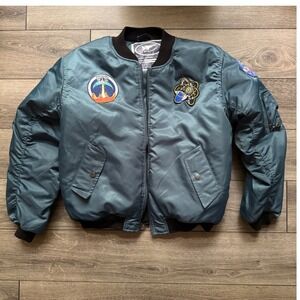 Up‎ and Away Junior Astronaut Jacket Kids XL 14 NASA Space Flight Bomber Blue